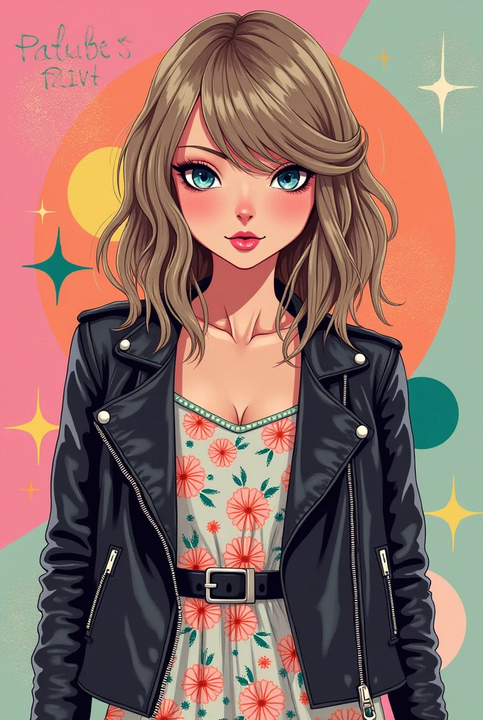 Wallpaper mixing Brat style with Taylor Swift but the Image is the cover of a vinyl album