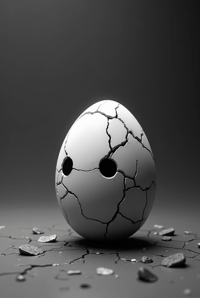 You can make a picture of an egg with a sad and broken face with a black and white background