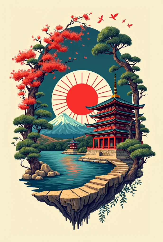 Logo Japan and Mexico fusion