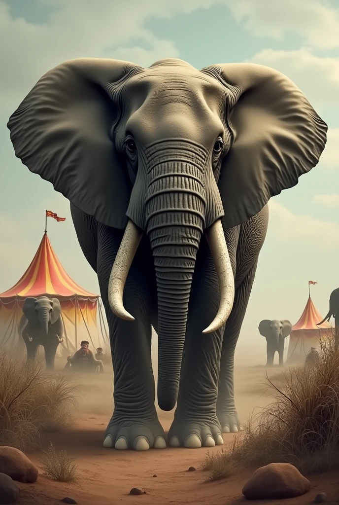 Endangered elephant because they become prey for poaching and become a part of circus

