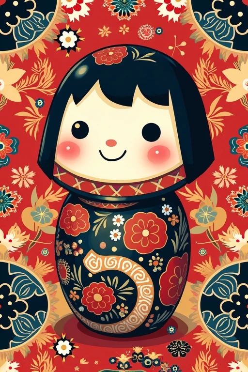 Daruma Japanese pattern, more cool, smile, more Japanese pattern