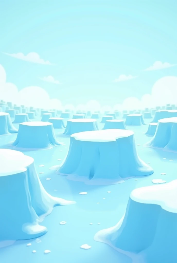 A cartoon of single layer ice hills. Hills will remain side by side not one after another 
