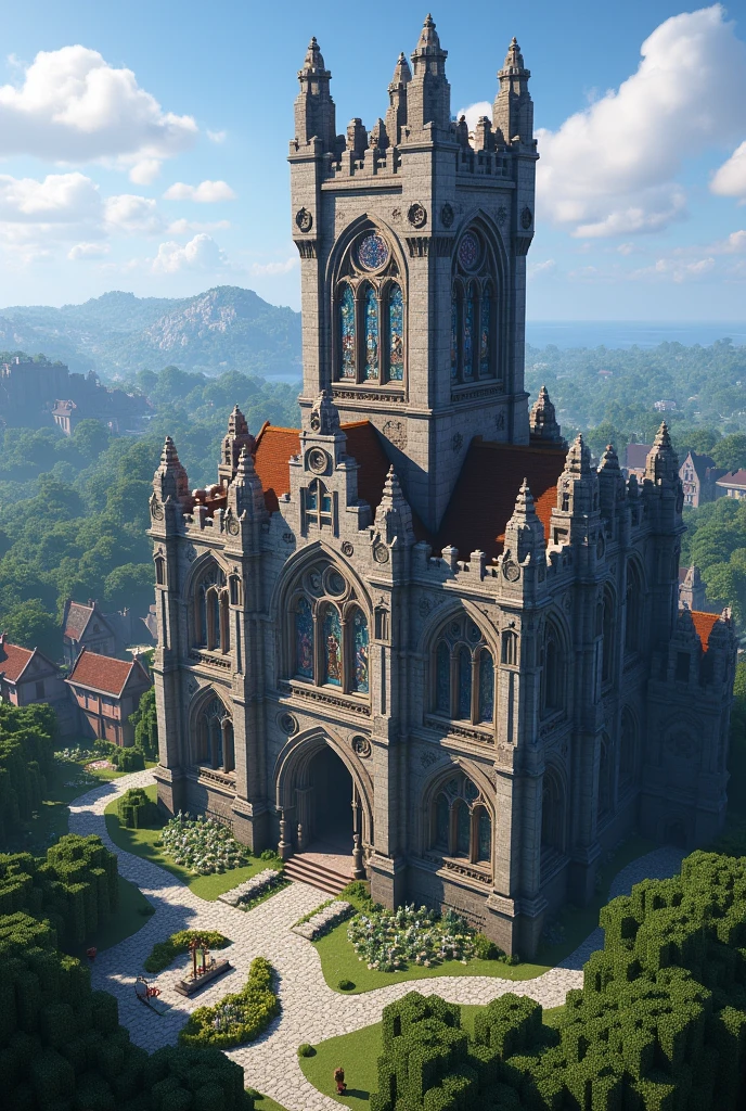 Design a medieval building in Minecraft