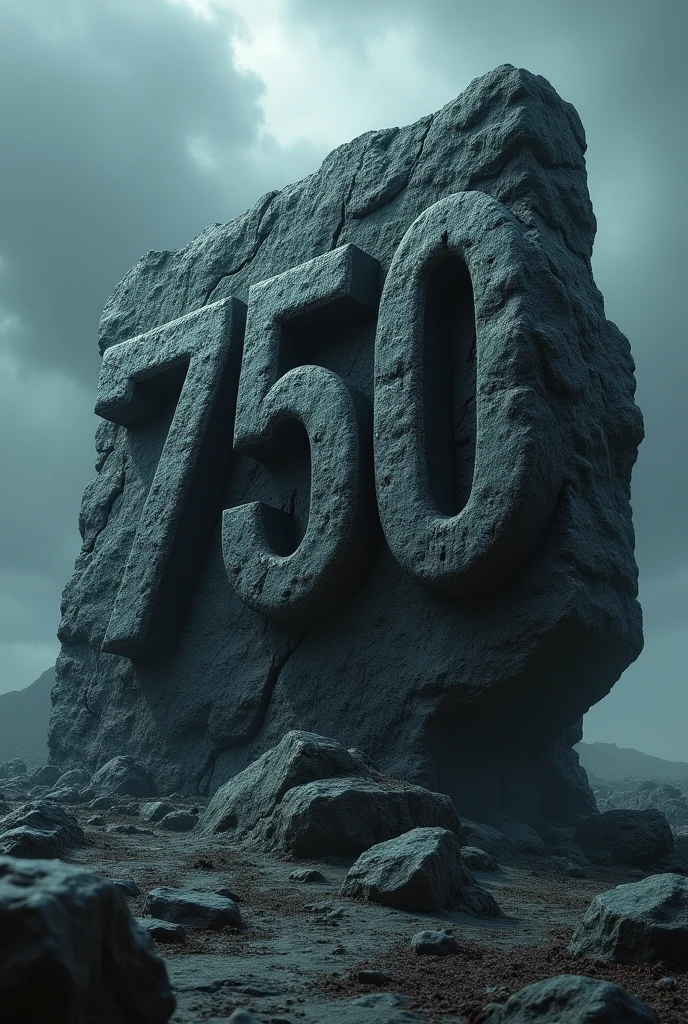 Terrifying rock logo with the numbers 750