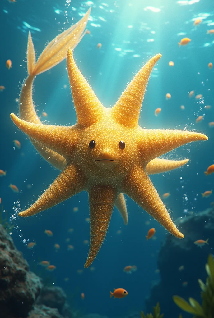 staryu realistic glitter gold shimmer underwater blue attacks