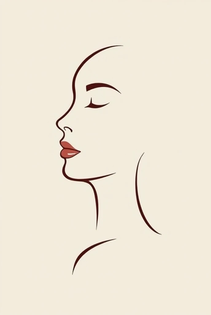 Logo for a clinic called “Derma Care” with a thin face silhouette