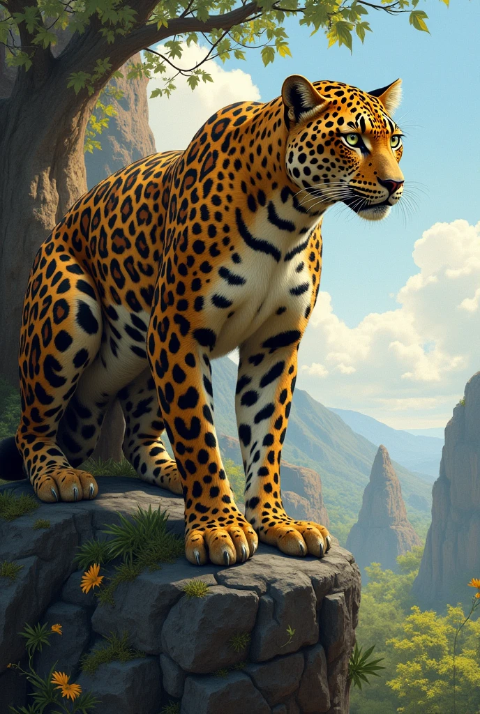 Create an image that illustrates the adaptations of the leopard