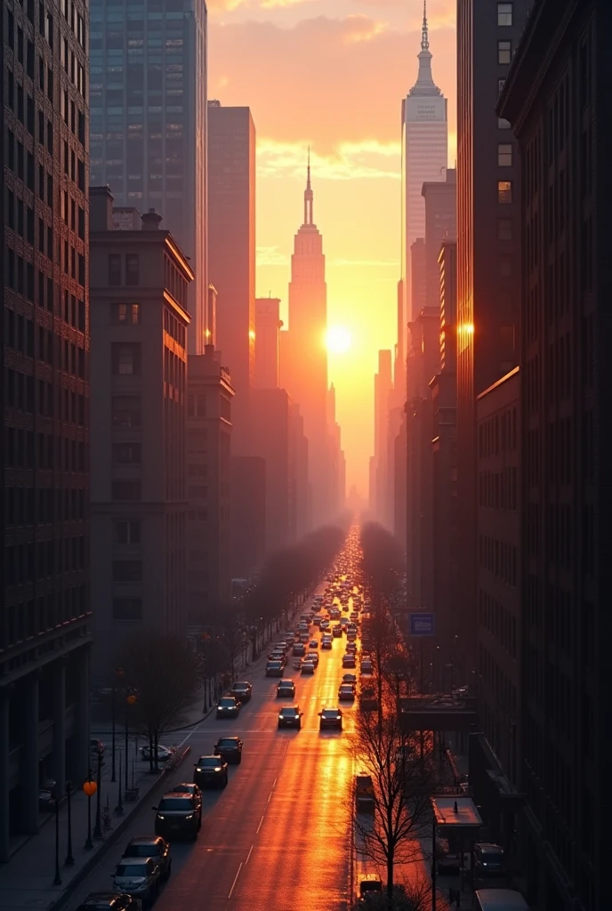 Looks Sun rise in new York city 