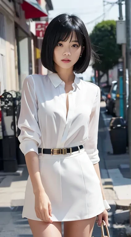 White blouse business suit