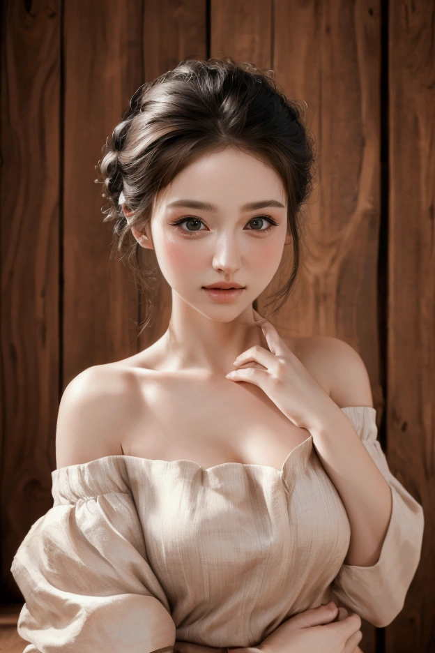 Highest quality, masterpiece, Ultra-high resolution, (Realistic:1.4), RAW Photos, One person, Off the shoulder
