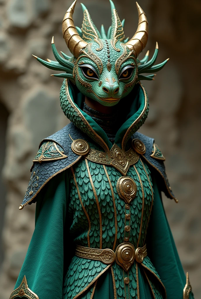 Costume based on the myth of the Andean basilisk
