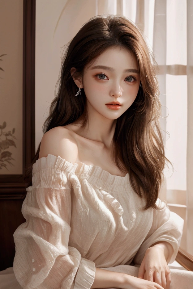 Highest quality, masterpiece, Ultra-high resolution, (Realistic:1.4), RAW Photos, One person, Off the shoulder、Upper Body、最高masterpiece、Highest quality、Ultra delicate、beautiful、超beautiful、up
