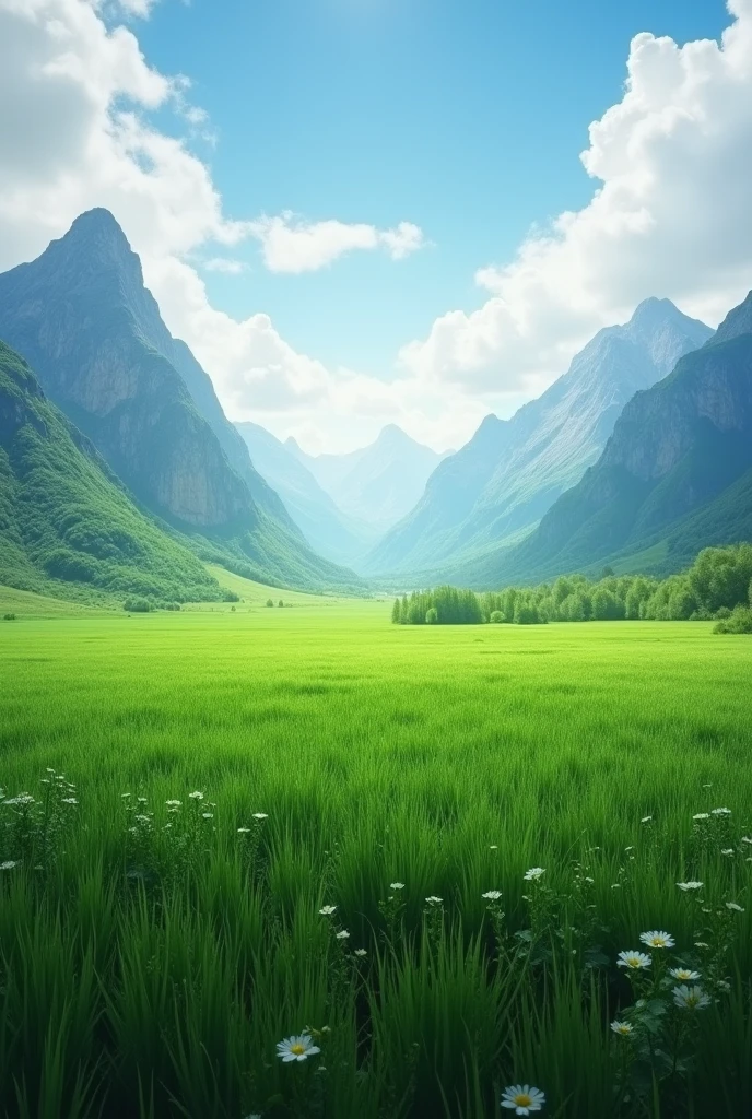 Top quality，High image quality，masterpiece，Sony A7 shooting，Photography Masterpieces，Use 24-300mm1.6 shots of flat grass，Extending to the distant horizon, there are mountains and sky，The grass takes up more than half of the picture，raw,