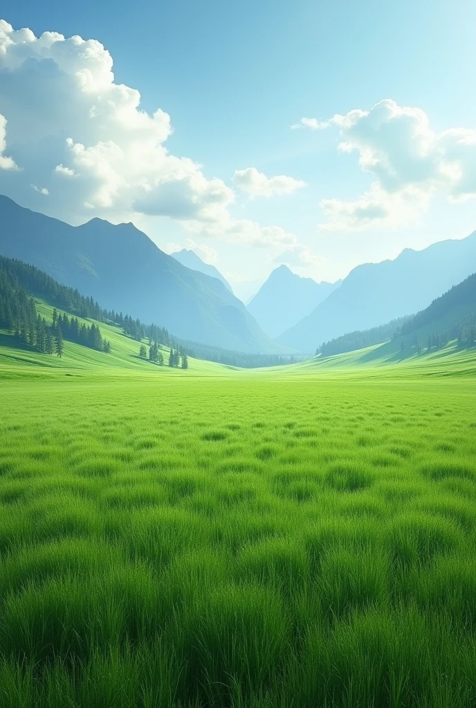 Top quality，High image quality，masterpiece，Sony A7 shooting，Photography Masterpieces，Use 24-300mm1.6 shots of flat grass，Extending to the distant horizon, there are mountains and sky，The grass takes up more than half of the picture，raw,