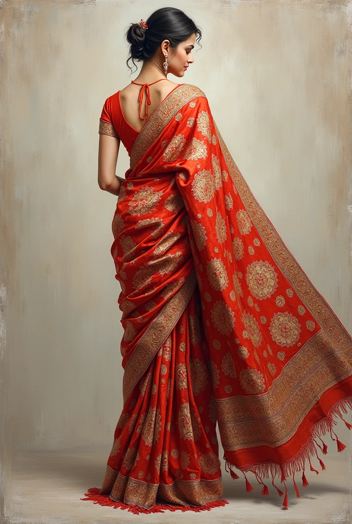Silk Saree painting design