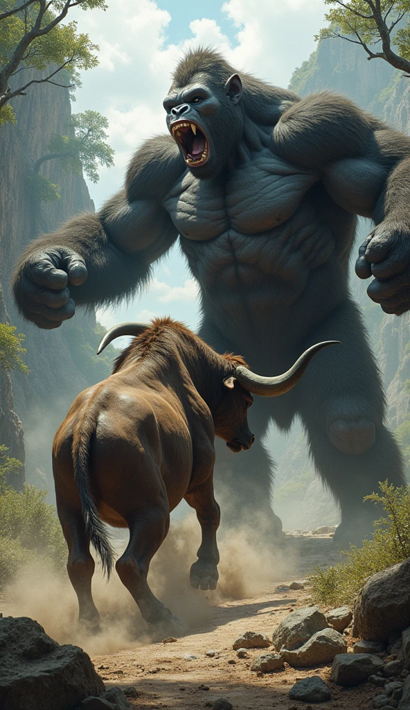 Bull and kong in one frame