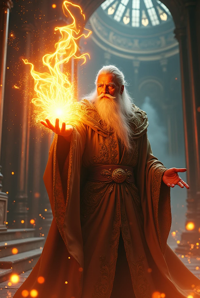  32k practical, reality, (masterpiece:1.5), Concept Art, Intricate details, Very detailed, reality, Octane Rendering, 8k, Unreal Engine, Dynamic pose, Highest quality, High resolution, (Realistic Face:1.1), (Surrealism:1.1),  Perfect Eyes,(Glowing Skin:1.2), (((Hairstyle))), (((Perfect hands))), (Very detailed的背景),  ((闪electricity)), (Light), ((1 person,Wizard)), fireball，, (((Flowing Cape))), ((Delicate eyes, High quality eyes, High quality face shape)), (Very complicated robe, magical robes), curl, casting 闪electricity, electricity, fire, radiating power, spark, magic power,to smoke, magic, ((dramatic)), amazing, battlefield, Depth of written boundary, Bokeh, 4K, Gothic, Humanity, particle,steampunk　Cinema Lighting Geometric Pattern　Gothic様式　Girl　Silver and Gold　Silver Hair　magicのランプ　Gorgeous design amulet　青白く輝くfire花　Chair sitting pose　