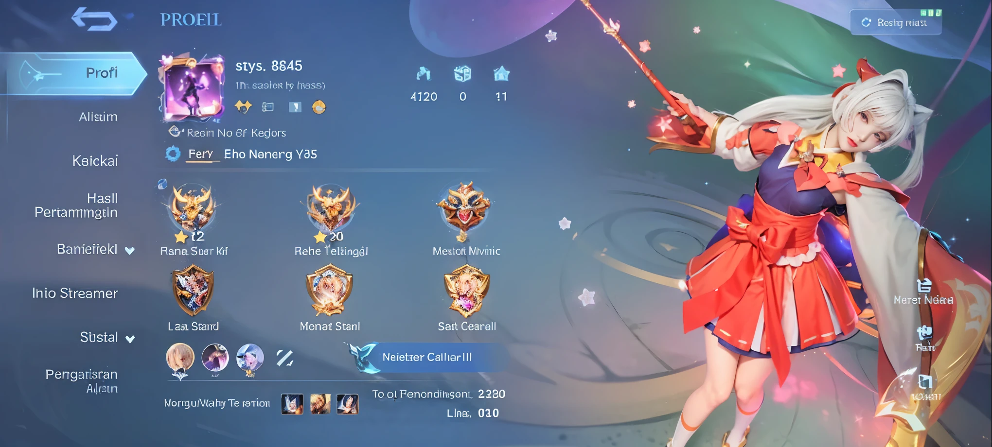 Design a scene featuring Lux from League of Legends in her Star Guardian skin, with a celestial theme, wielding her magical staff, and protecting her team against a starry night backdrop