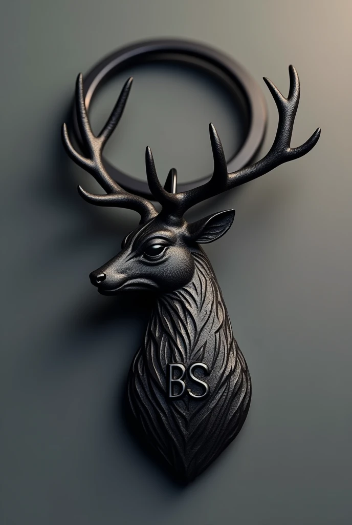 Create a beautiful hart keychain in black cooler and name is B.S