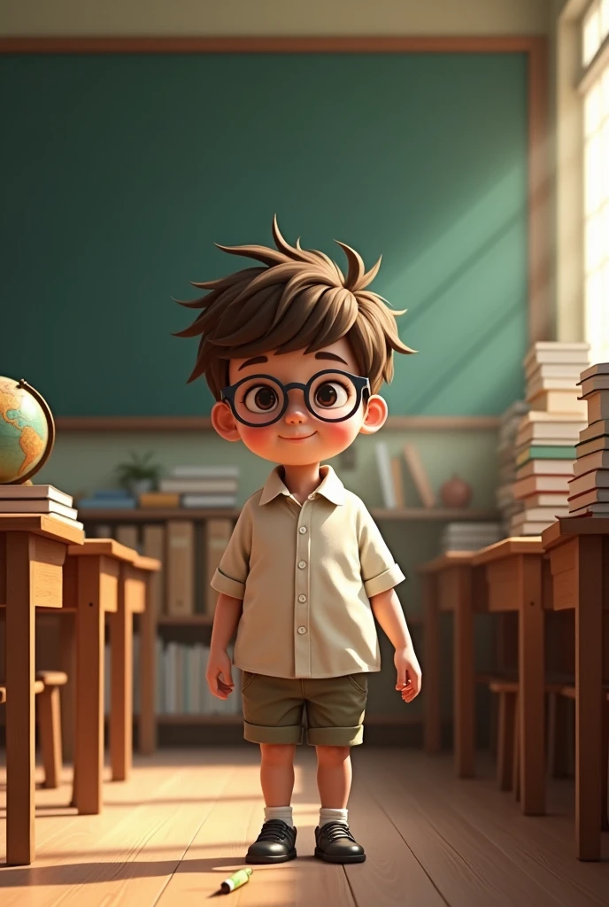 Small boy in school