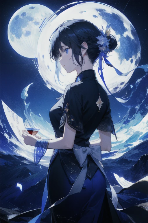 night景、moon、star、beautiful、move、Stylish、ephemeral、Genuine、photograph、night、bright、hope
