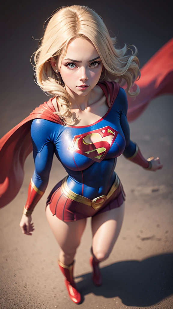 realistic portrait of super girl, full body