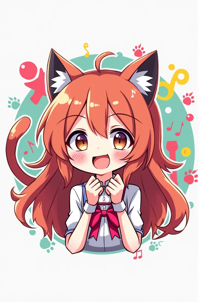 Love live character logo icon related to cat and music