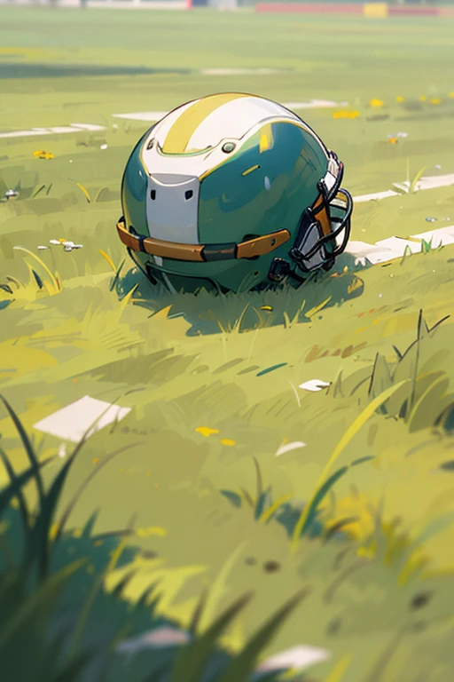 football, solo, green lawn,