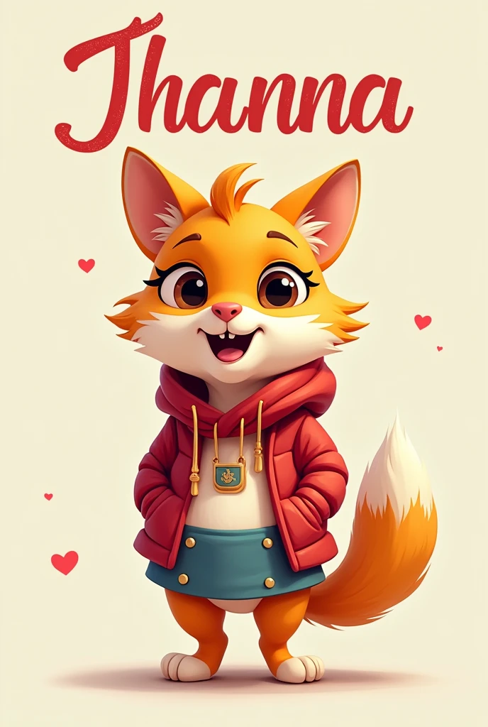 Create a flipbook cover Add Jhoanna's name to the cover (in Spanish) at the top center of title.
adding a domestic female animal that is animated with clothes but is not fictional and is colorful.