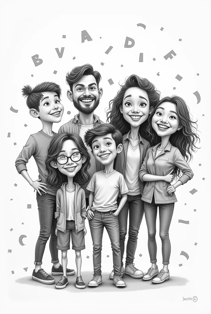 Youth day in caricature pencil art