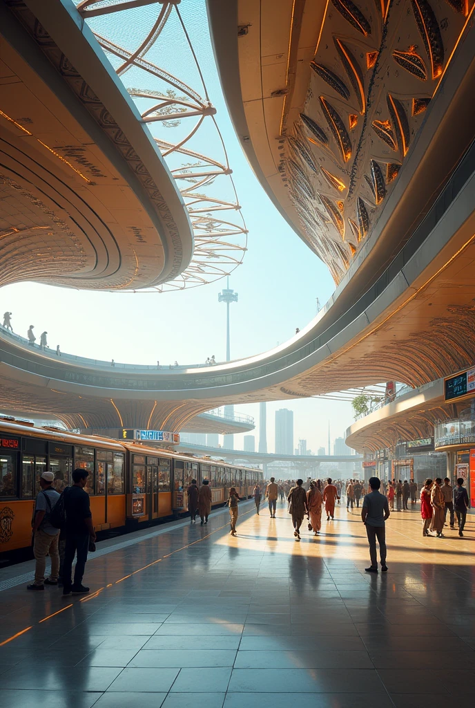 Imagine A Futuristic Indian Bus Station Exterior