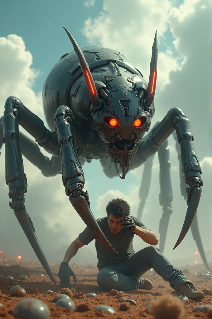 A robo ant kill a man in sky