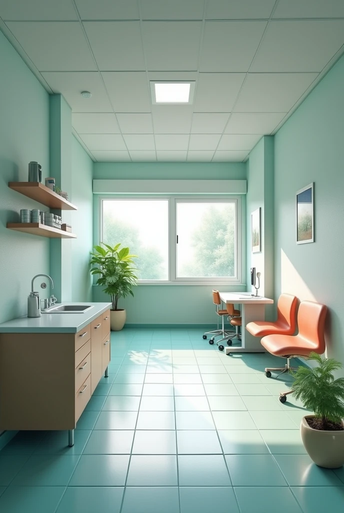If you are commissioned by a medical doctor to retrofit an abandoned clinic of 5 meters by 6 meters in size, The Access hallway parallel to the 5 meter length of the room. 