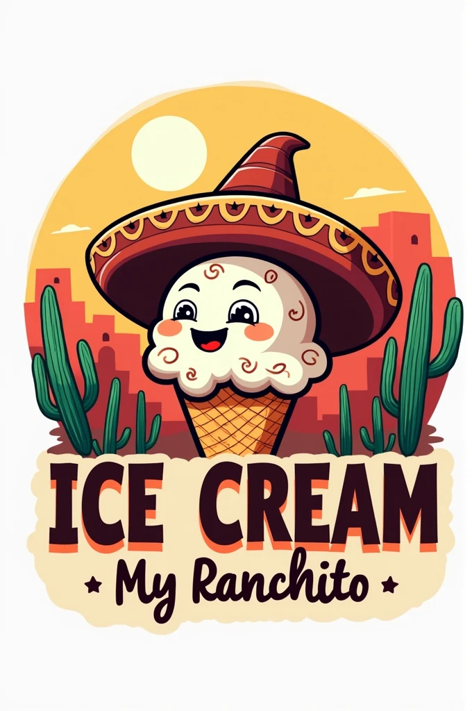 Make a logo for "ice cream my ranchito"
