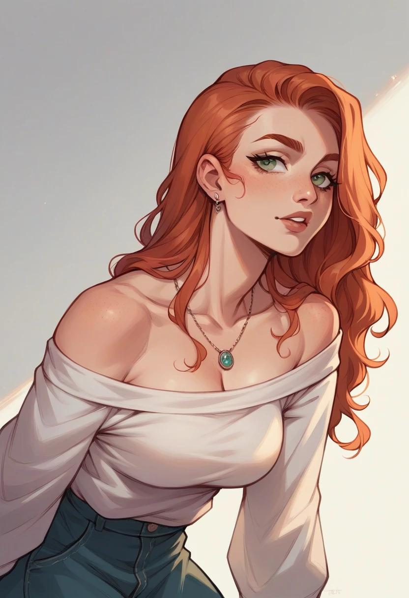 Angélique Boyer Wine red hair,pinkish white skin, greeneyes, sexy look, estilo bad girl