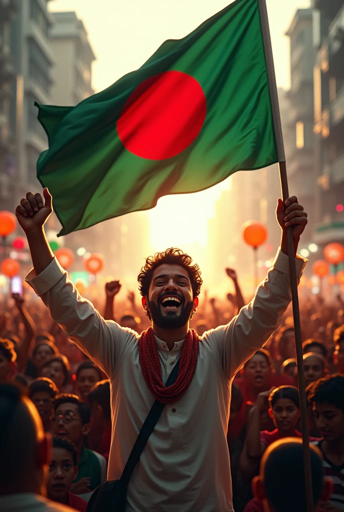 একটি বাংলাদেশের পতাকা নিয়ে পুরো বিশ্ব যে তাক লাগিয়ে দিলাম আবার স্বাধীন বাংলা পেলাম পুরো বাংলা নতুন করে জাগো