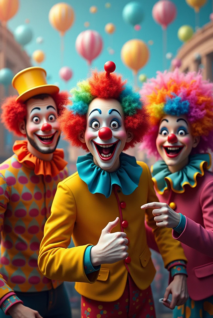 People dressed as clowns