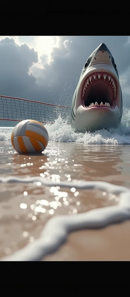 giving shark attack close to the net and the ball appearing as realistic as possible