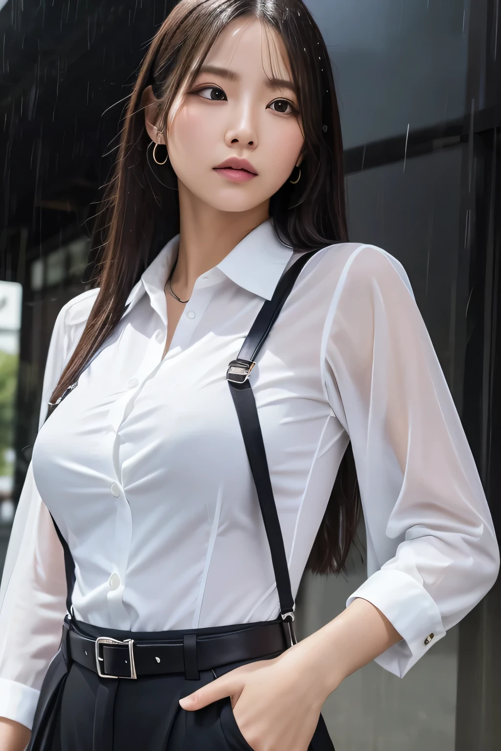 Suspender black stockings，No shoes，Brown hair，(bub cut：1.5)，ssmile，Office，Office，depth of fields，Wide，Long brown hair，（Female secretary dress：1.5）fully body photo，Sexy sitting position，（eye glass：1.7），shirt，Untie vanadium，mini-skirts，（Black stockings：1.3），Long legs，Sensual body，Plump body，Big ass,thick leg，shoe，In the office，(Sexy female pose），（1.3），No underwear，huge tit， office backdrop，Bright smile，（Detailed eyes：1.5），fully body photo,（8K， RAW photos， best qualtiy， tmasterpiece：1.2）， 1girll， 3D， Asians， Long hair，huge tit，Half of the chest is exposed，Big ass, Grey_Background， Huge_Breasts， nabel， nase，Bumpy figure， Realistis， 独奏，shiny skins，（美丽detailed eyes：1.5），（realisticlying，photograph realistic：1），Masterpiece,Best quality,offcial art,Extremely detailed CG unifies 8K, 8K, and wallpaper,