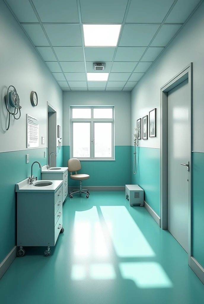 If you are commissioned by a medical doctor to retrofit an abandoned clinic of 5 meters by 6 meters in size, The Access hallway parallel to the 5 meter length of the room. 