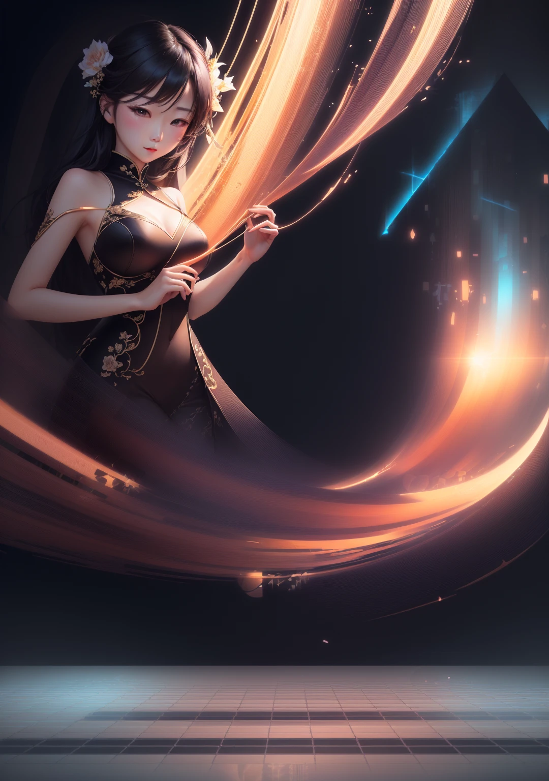 蓝色背景上带有网格的up箭头, fiber optic network, HD illustrations, up, Smooth and clean vector curves, Dynamic Background, crisp smooth lines, High-quality illustrations,