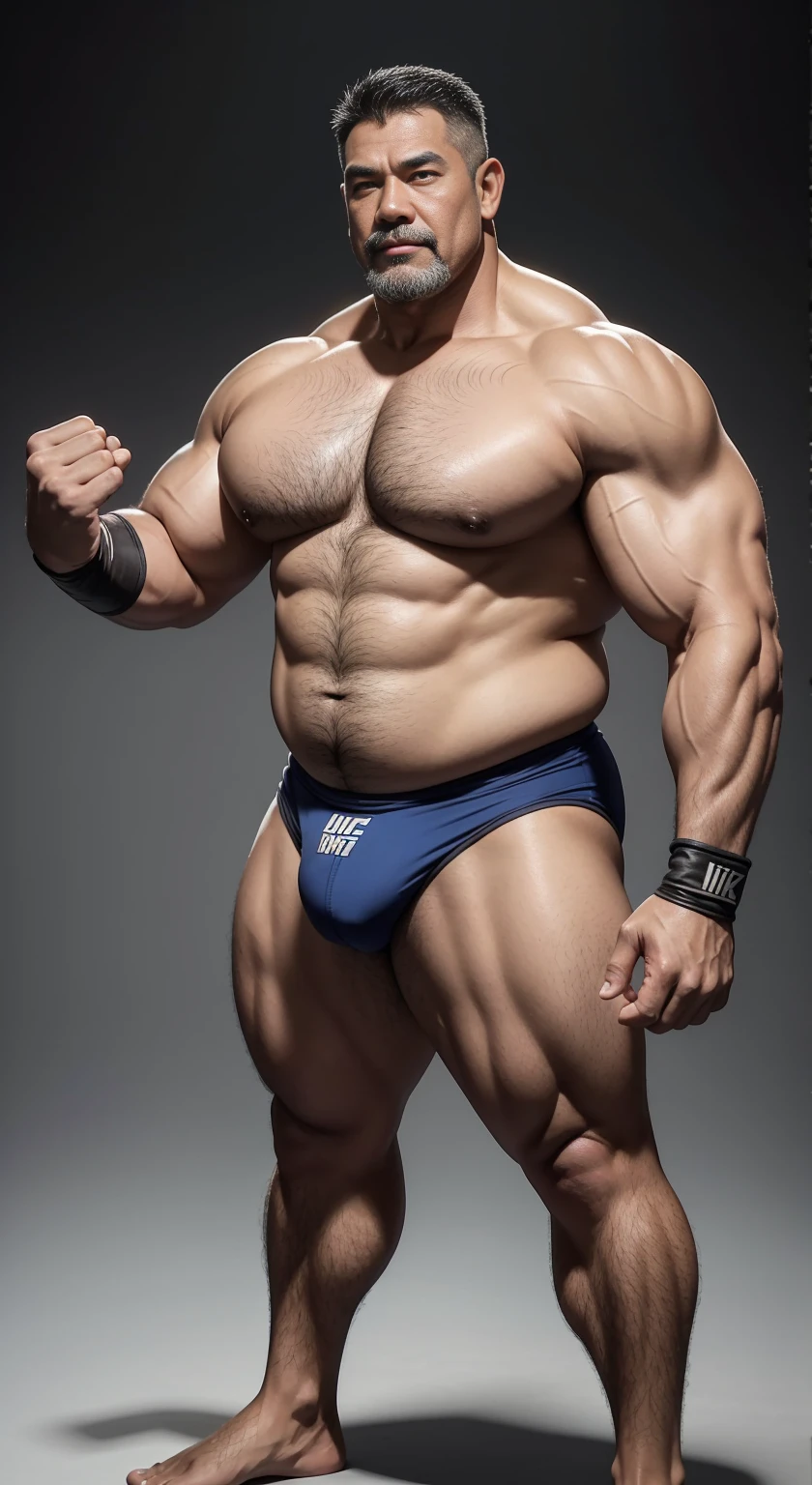 Middle age,the only person,male people,Muscle wrestler,musculous,Stout wrestler,Asian people,Uncles,Middle age 60,tall,Long legs,Short hair details,Short hair details,Wrestling Bootle Mannequin,Panorama characters,WWE ring,WWE American professional wrestling,spotlight lights,cellshading,imagining,briefly,age 55,short mustache,Middle age,tattoo iingerless gloves,Wheat-colored skin,oilly skin,Dark skin,Show off your chest muscles,Sumo wrestler,body builder,Wide sideburns,Pronounced abs,ssmile,kouzi lake,White hair,(Full body like:3),Hands are very thin,solid color backdrop,with a pure white background