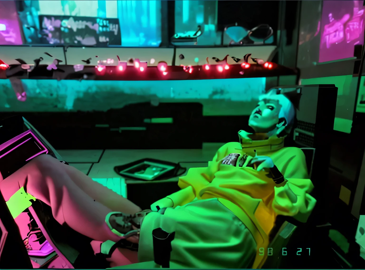 Make a cyberpunk style image with this photo