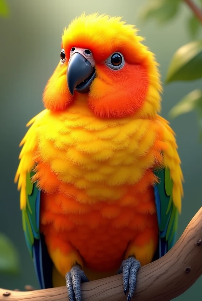 Sun conure vibing look