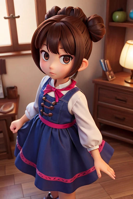 16age、female、魔法少female、Brown Hair、Bun Hair、