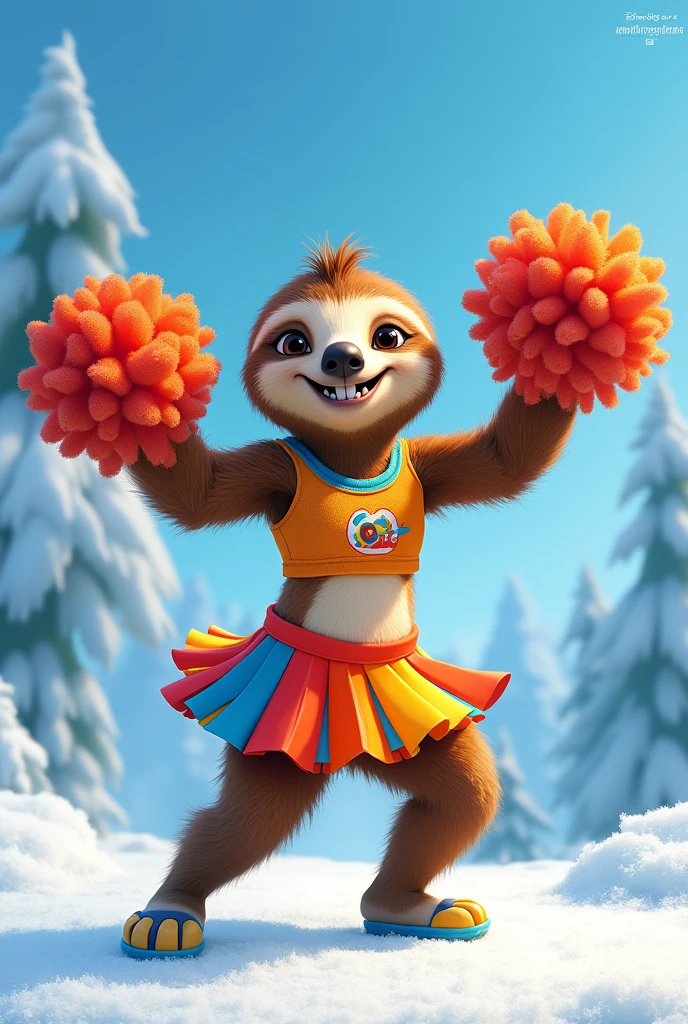 Sid from ice age wearing a cheerleading costume
