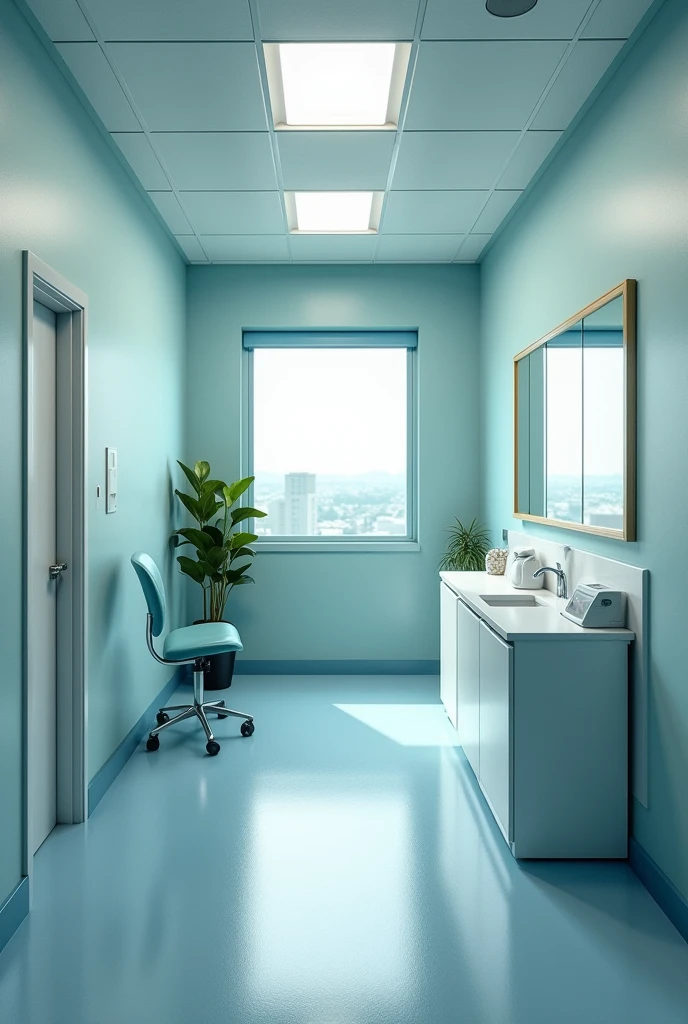 If you are commissioned by a medical doctor to retrofit an abandoned clinic of 5 meters by 6 meters in size, The Access hallway parallel to the 5 meter length of the room. 