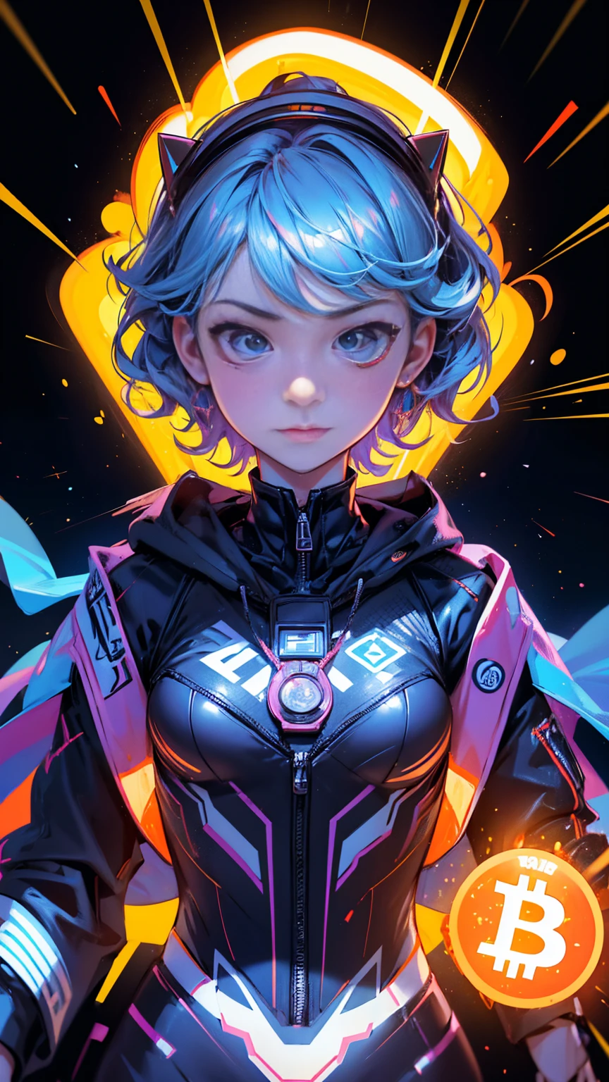 illustration of a girin a suit with a bitcoin on his face, a picture by Julia Pishtar, trending on reddit, excessivism, 🚀🚀🚀, shockwaves are coming out, crypto, 🚀🌈🤩, jen bartel, best on adobe stock, nft portrait, crypto valut, 🔞🤡, trending on markets, bitcoin evil