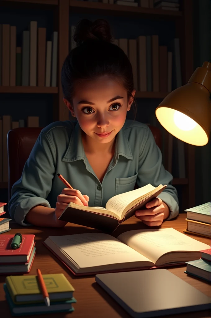 Photo of a studying scene with the notebook on and notebooks scattered around 