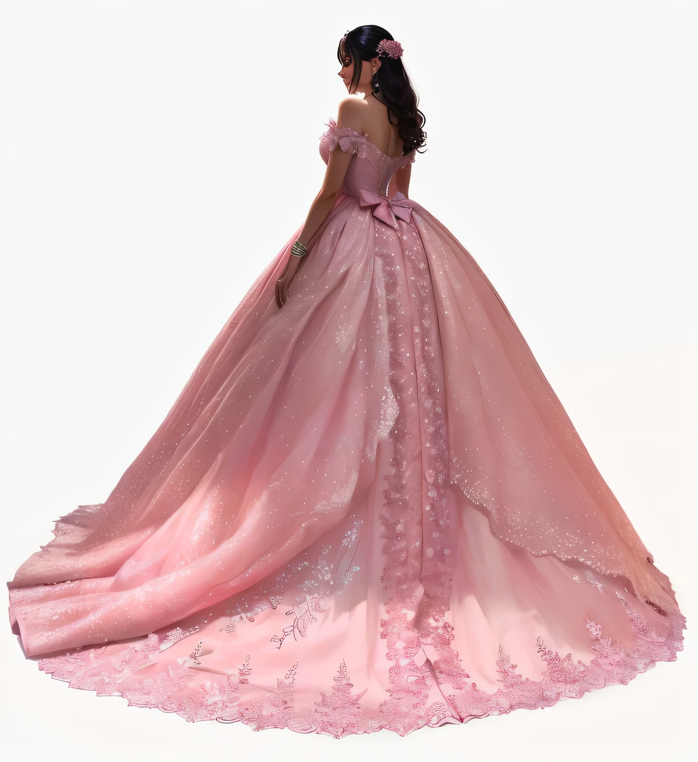 arafed woman in a vestido rosa standing in a white room, wearing a pink ballroom vestido, brilliant pink ball vestido, Vestido completo, vestido, royal vestido, vestido rosa, * * * * *, vestido extravagante, intricate vestido, dressed beautiful vestido, soft elegant vestido, * * *, Vendimia - W 1 0 2 4, pastel', beautiful vestido